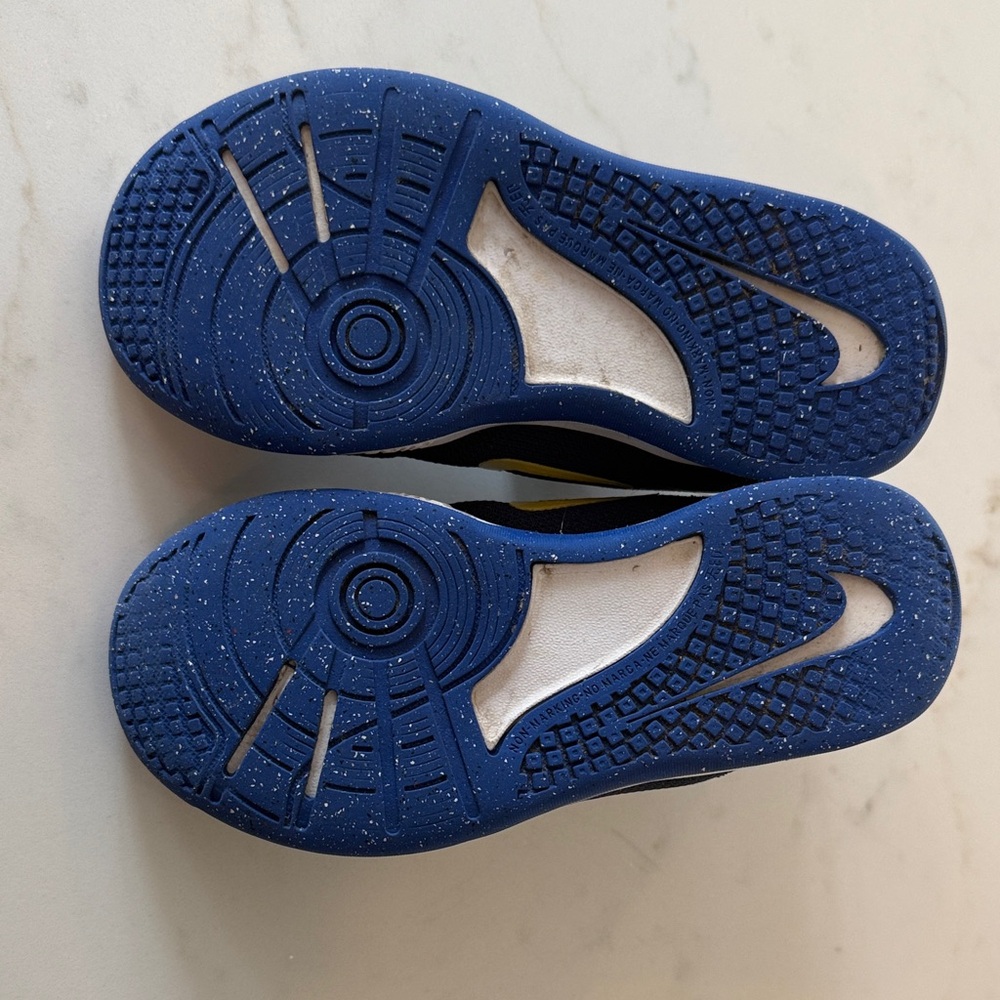 Nike Kids Navy and Yellow Athletic Sneakers - Picture 3 of 3